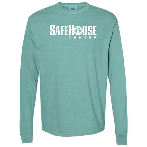 Comfort Colors Unisex Garment-Dyed Heavyweight Long Sleeve T-Shirt -- Sea Foam