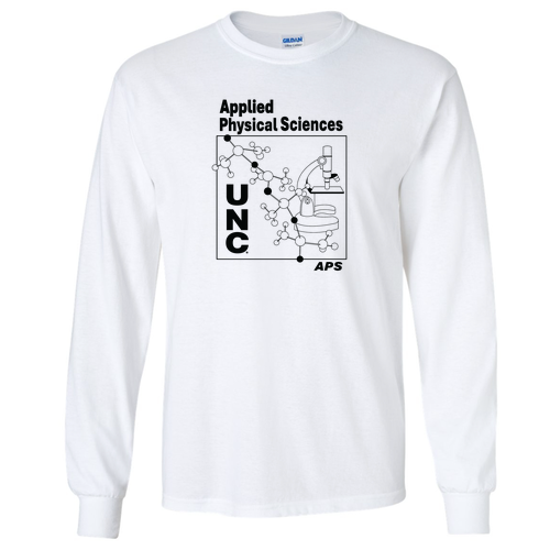 Gildan Ultra Cotton Longsleeve T-Shirt -- White -- Microscope Design