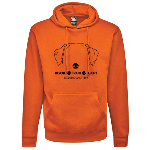 J America Unisex BTB Fleece Hooded Sweatshirt -- Orange