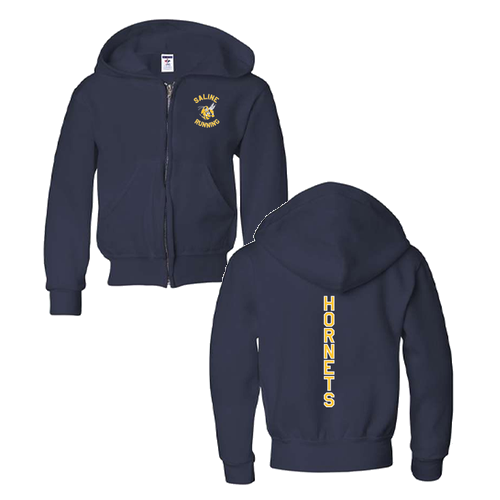 Jerzees Youth 8 Oz., 50/50 Nublend Full Zip Hoodie -- J Navy