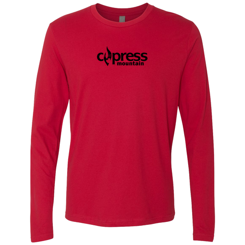 Cypress Mountain Logo 1 Black Ink -- Long Sleeve Red