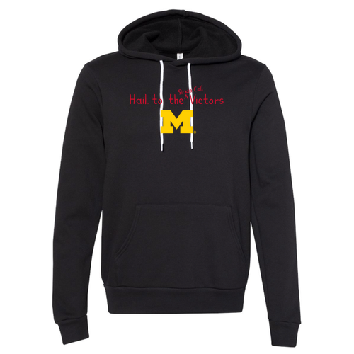 Mens/Unisex Bella Canvas Soft Poly-Cotton Fleece Pullover Hooded Sweatshirt -- Black