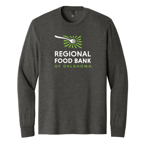 District Made Mens Perfect Tri Long Sleeve Crew Tee -- Heathered Charcoal