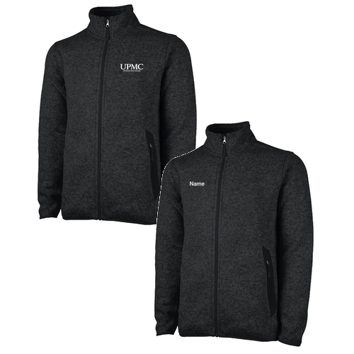 Charles River Mens Heathered Fleece Jacket -- Black Heather