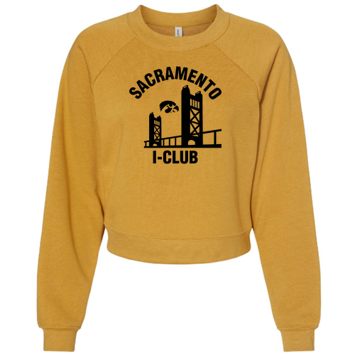 Bella Canvas Ladies Raglan Pullover Fleece -- Heather Mustard