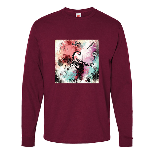 Hanes Beefy T Longsleeve T-Shirt -- Maroon