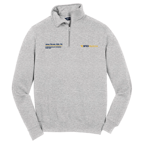 Embroidered Sport Tek Quarter Zip Sweatshirt -- Athletic Heather