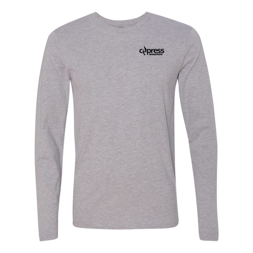 Cypress Mountain Logo 2 Black Ink -- Long Sleeve Heather Grey