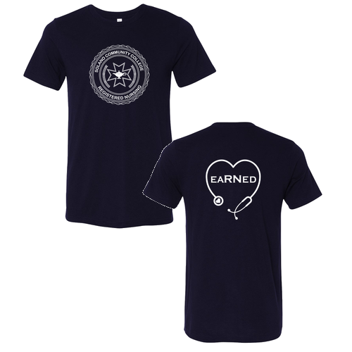"Earned" Bella Canvas Triblend Short Sleeve T-Shirt -- Navy Solid Triblend