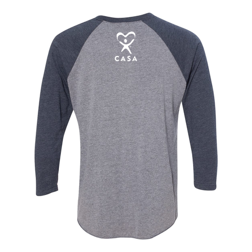 Monroe County CASA 3/4 Sleeve (Premium Heather / Vintage Navy)