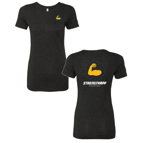 StrengthApp -Ladies Tri Blend Crew -- Vintage Black