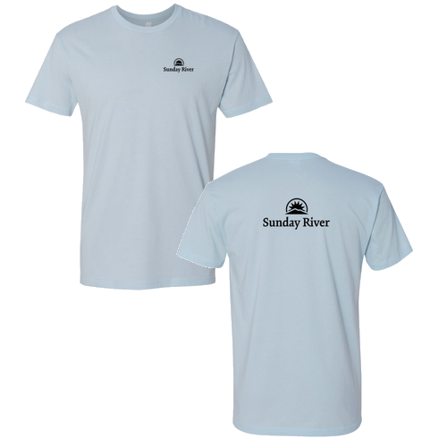 Sunday River Logo 2 Black Ink -- Short Sleeve Light Blue