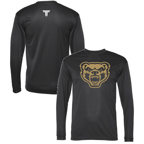 Sport-Tek PosiCharge RacerMesh Long Sleeve Tee Black Logo only