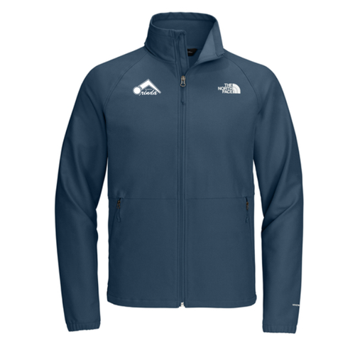 EMBROIDERED The North Face Barr Lake Soft Shell Jacket Shady Blue Dark Heather