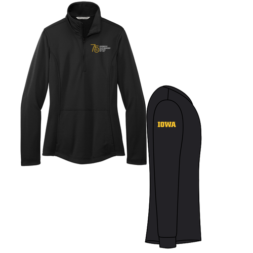 Port Authority Ladies Smooth Fleece 1/4 Zip -- Deep Black