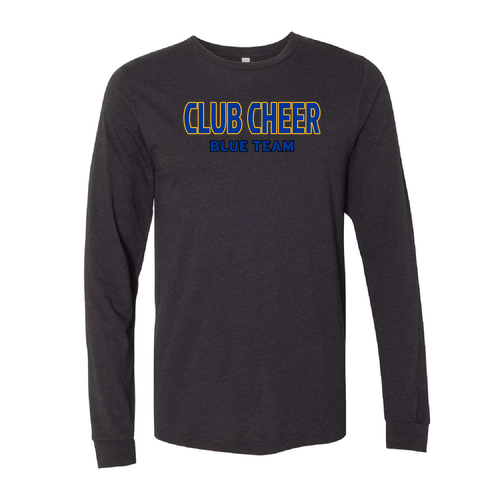 Blue Team Bella+Canvas Unisex Heather Cvc Long Sleeve Tee- Heathers -- Black Heather