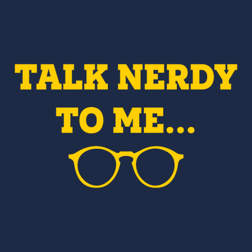 Talk Nerdy To Me Adult Heavyweight 50/50 T-Shirt -- Navy