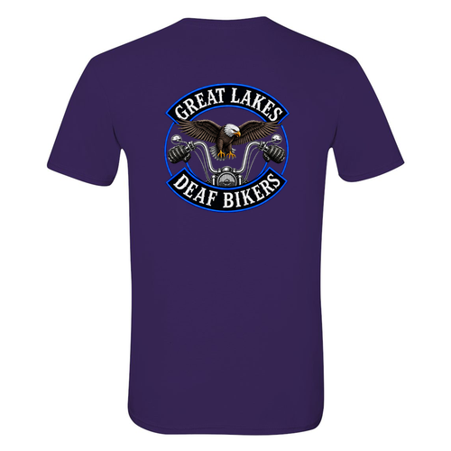 Great Lakes Deaf Bikers Purple T-Shirt