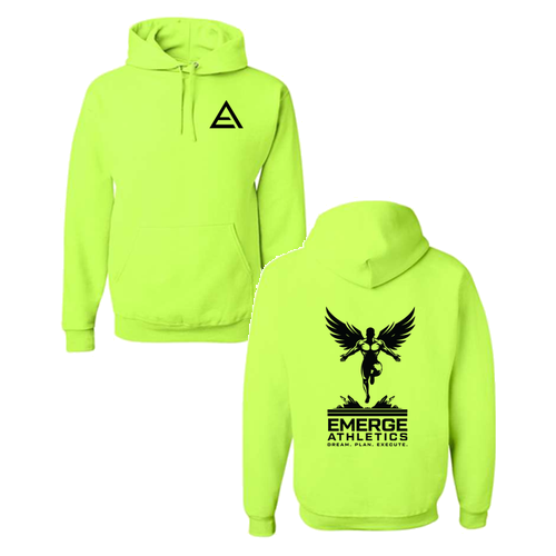 Jerzees 8 oz 50/50 Nublend Adult Hooded Sweatshirt -- Safety Green