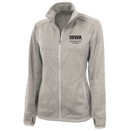 Charles River Ladies Heathered Fleece Jacket -- Oatmeal Heather