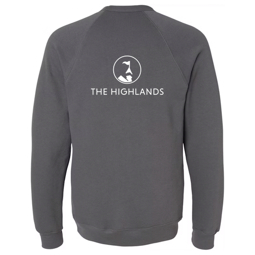 The Highlands Logo 2 White Ink -- Raglan Sweatshirt Asphalt