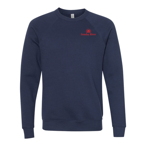 Sunday River Logo 2 Red Ink -- Crewneck Sweatshirt Navy