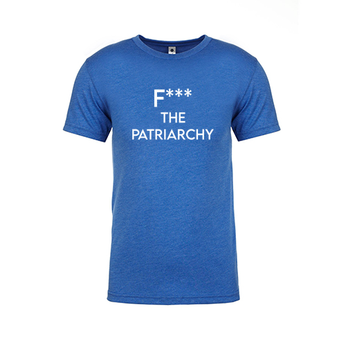 Mens/Unisex Next Level Soft Fitted Triblend Tee -- Vintage Royal, F the Patriarchy