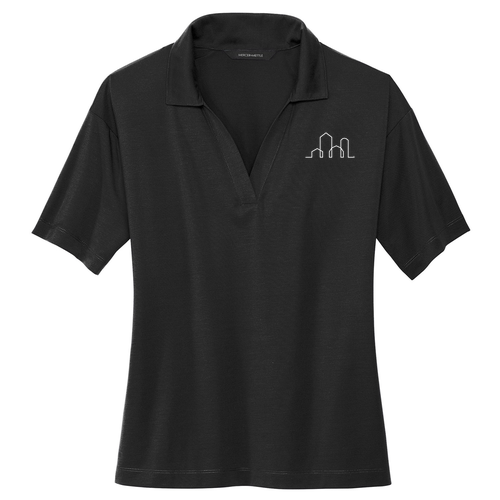 Mercer+Mettle Women's Stretch Jersey Polo -- Deep Black