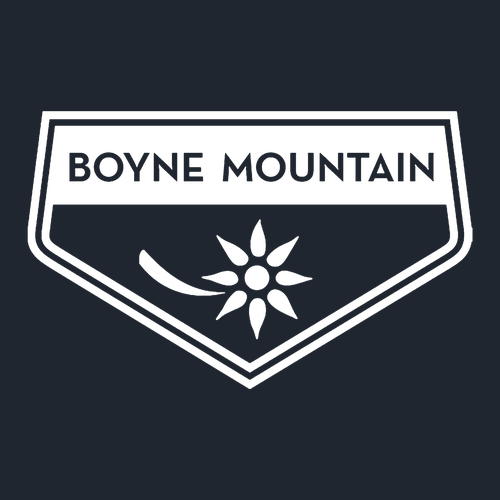Boyne Mountain Logo 2 White Ink -- Short Sleeve Midnight Navy