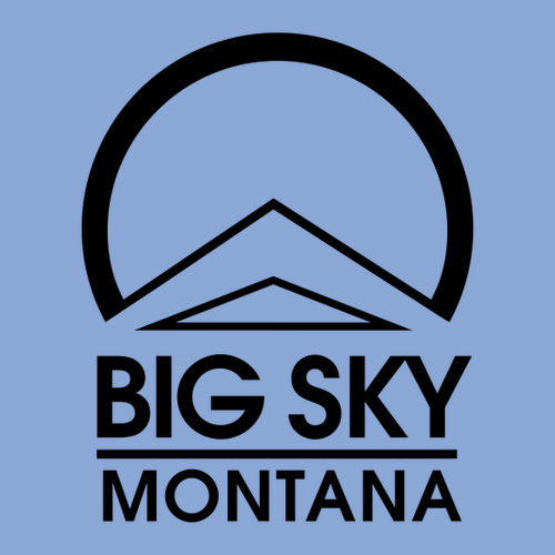 Big Sky Montana Logo 2 Black Ink -- Pullover Hooded Sweatshirt Carolina Blue