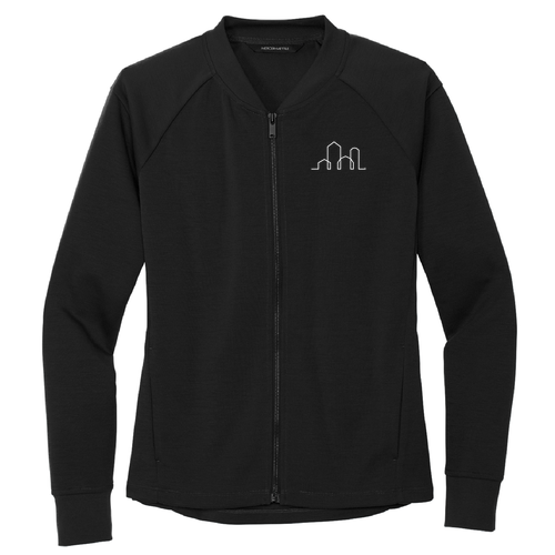 Mercer+Mettle Women's Double-Knit Bomber -- Deep Black