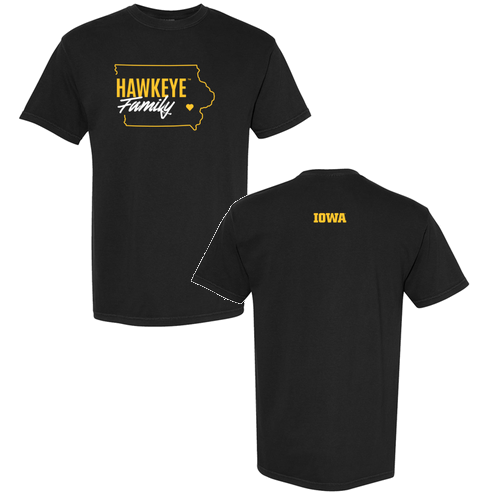 Hawkeye Family Logo Comfort Colors Unisex Garment-Dyed Heavyweight T-Shirt -- Black