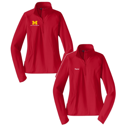 Ladies Sport Tek Sport Wick Stretch Half Zip Pullover -- True Red