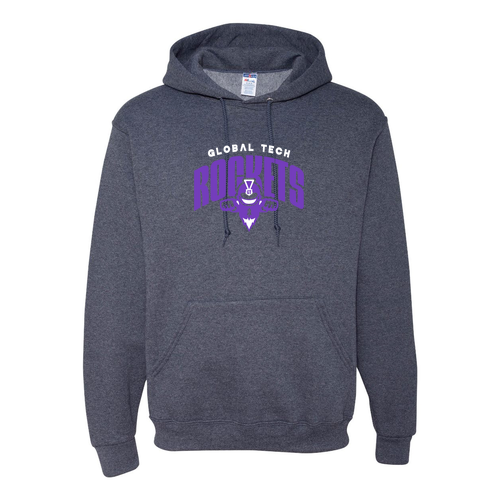 Mens/Unisex Jerzees 8 oz 50/50 Nublend Hooded Sweatshirt -- Vintage Heather Navy