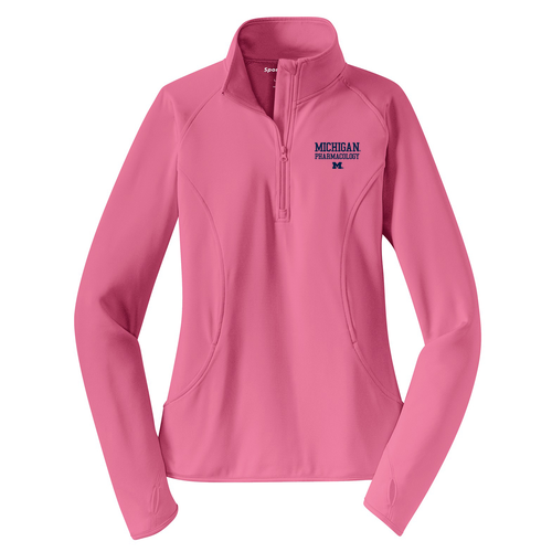 Ladies Sport Tek Sport Wick Stretch Half Zip Pullover -- Dusty Rose