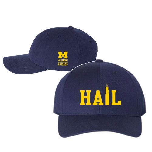 Yupoong Premium Curved Visor Snapback Hat -- Navy