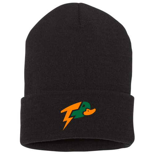 Yupoong Knit Hat with Cuff -- Black