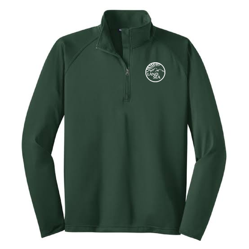 Embroidered Sport Tek Sport Wick Stretch Half Zip Pullover -- Forest Green