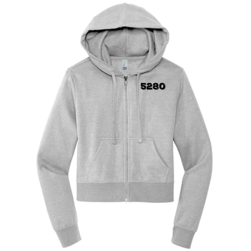 District Women's V.I.T. Fleece Full-Zip Hoodie -- Light Heather Grey