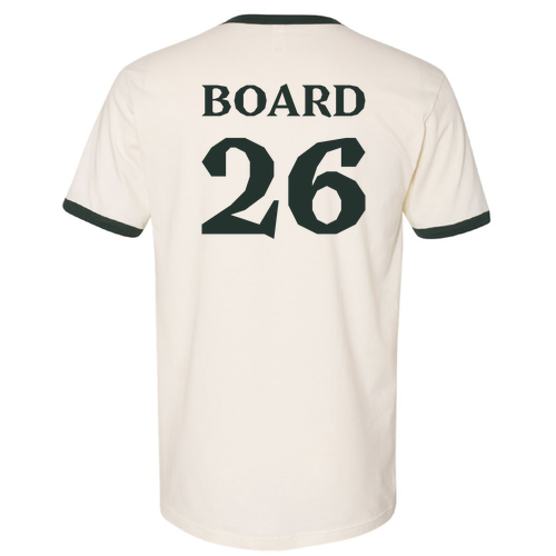 BOARD Next Level Unisex Fine Jersey Ringer Tee -- Natural / Forest