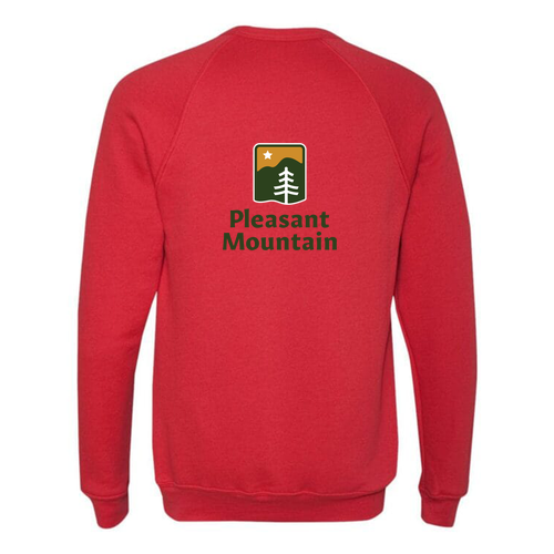 Pleasant Mountain Logo 2 Full color -- Crewneck Sweatshirt Red