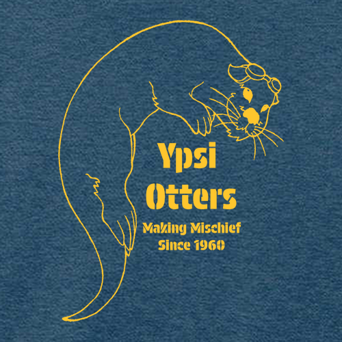 Ypsi Otters Retro District Perfect Triblend Tee -- Heathered Neptune Blue