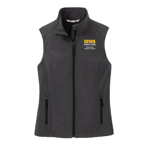 Port Authority Ladies Core Soft Shell Vest -- Black Charcoal Heather