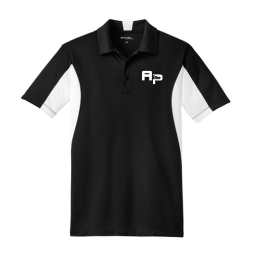 Sport Tek Side Blocked Micropique Sport-Wick Sport Shirt -- Black/ White