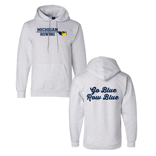 Champion Powerblend Adult Hooded Sweatshirt -- Silver Grey SCREENPRINT