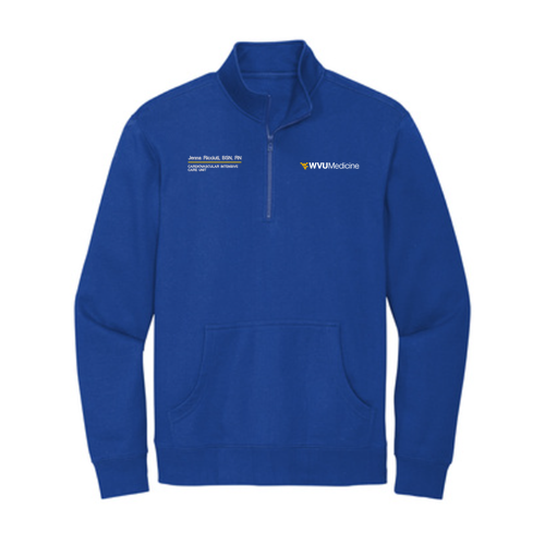 Embroidered District V.I.T. Fleece 1 / 4-Zip -- Deep Royal