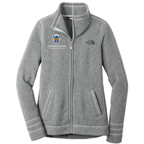 Cardiology North Face Ladies Sweater Fleece Jacket -- Medium Grey Heather
