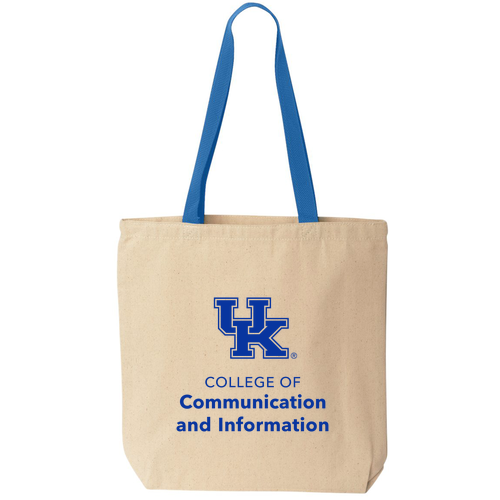 Liberty Bags Canvas Tote with Contrasting Handles -- Natural / Royal