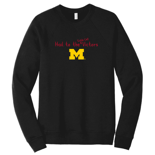 Mens/Unisex Bella Canvas Soft Sponge Fleece Raglan Sweatshirt -- Black