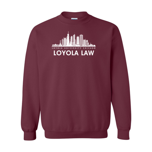 Chicago Skyline Crewneck Sweatshirt -- Maroon